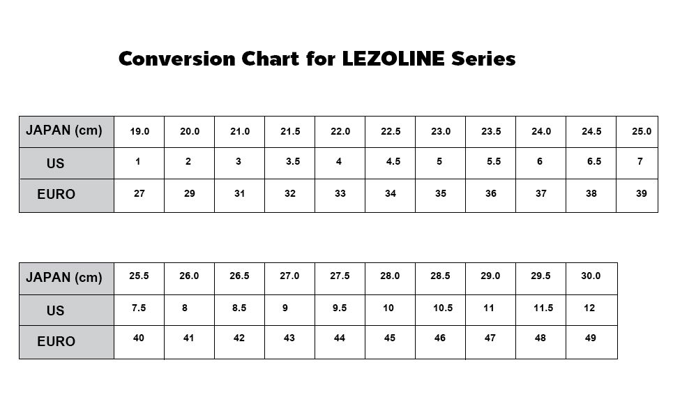 SHOES SIZE ตารางเทียบไซส์รองเท้า